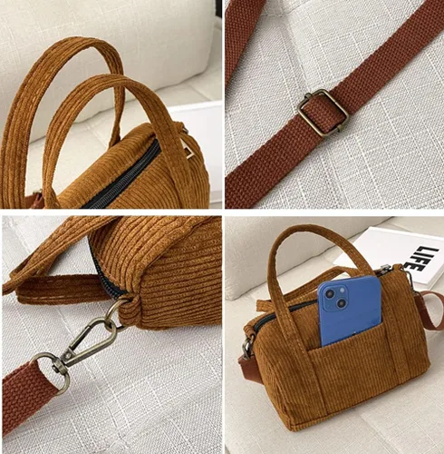 Vista 6 de Bolsos cruzados para mujer, bolsos de pana estilo hobo para el hombro, bolsos cruzados, carteras, bolso pequeño 2023