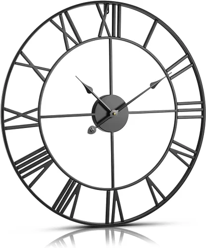 Vista 10 de VEVOR Reloj de pared vintage de abuelo, reloj de pared de madera de pino de 18 pulgadas con péndulo, relojes de pared de MDF con movimiento