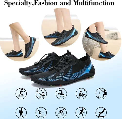 Vista 6 de Chaoslook Zapatos de agua para hombre y mujer, de secado rápido, zapatos de natación descalzos, zapatos de agua para buceo, surf, piscina, playa