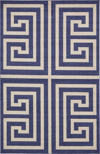 Vista 31 de Unique Loom Athens Collection - Alfombra clásica geométrica moderna con diseño de bordes, 3 pies 3 pulgadas x 5 pies 3 pulgadas, negro/beige negro
