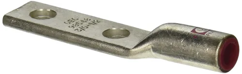 Vista 5 de Morris 93129 - Terminales de compresión de aluminio con 2 agujeros de barril largo, 600 MCM - 3/8 Stud, paquete de 1