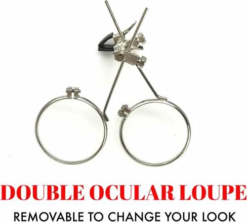 Vista 23 de UMBRELLALABORATORY Gafas de estilo victoriano Steampunk con diseño de brújula y lupa ocular, gafas para rave