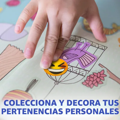 Vista 5 de Playbees Pegatinas de Emoticon - 2 Rollos - Favores de Fiesta para Niños, Premios de Juegos, Juguetes Novedosos, Decoración de Pared, Scrapbooking