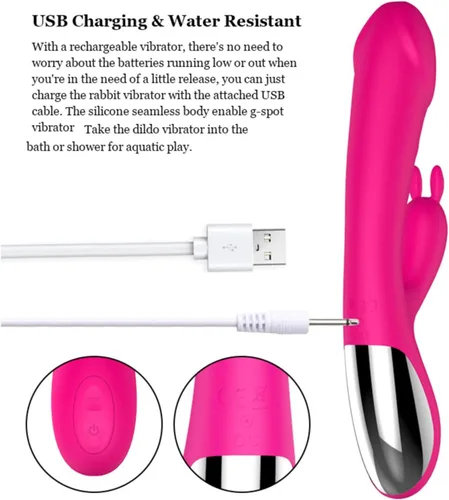 Vista 2 de Vibradores de punto G, vibrador para parejas, vibrador, juguetes sexuales para mujeres y hombres, juguetes sexuales para mujeres (color rosado)