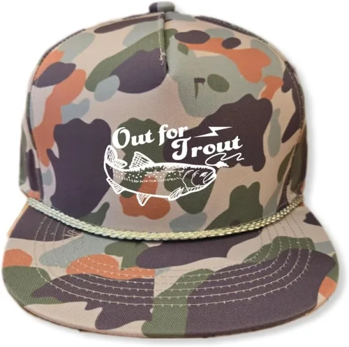 Vista 14 de ThatsRad Out for Trout Camionero Camuflaje Sombrero Visera Cuerda Snapback Camo Pesca Mosca