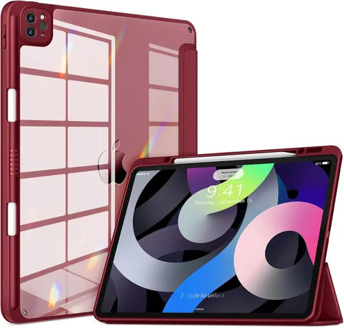 Vista 13 de VIKESI Funda para iPad Pro 12.9 de 6ª/5ª/4ª/3ª/3ª generación 2022/2021/2020/2018, cubierta trasera transparente