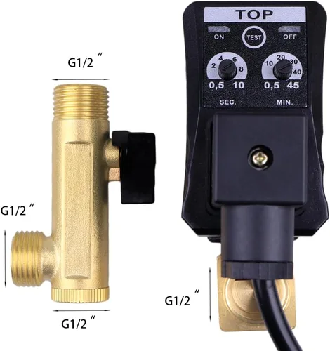 Vista 3 de 1/2 "AC 110V Tanque de agua automático cronometrado válvula de drenaje de acción directa de 2 vías Enchufe de EE. UU