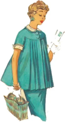 Vista 2 de Patrón de los años 50, tops de maternidad - Busto 32" (81.3cm)