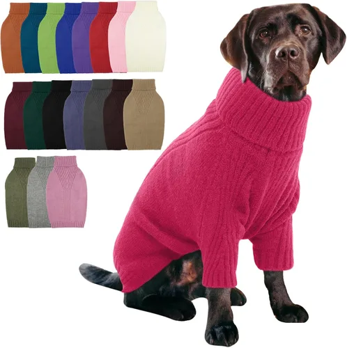 Vista 95 de IECOii Suéter de perro salchicha de cuello alto para perros pequeños, medianos y hembras, elástico y transpirable, abrigo de punto cálido, para Negro