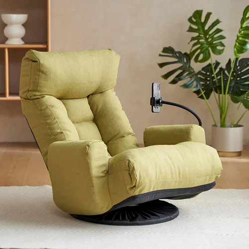 Vista 9 de Yoglad Sofá de estilo japonés, silla de juegos de suelo, sofá perezoso para leer juegos y meditar, 3 posiciones ajustables con cómodo respaldo