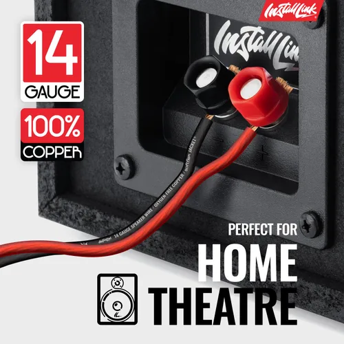 Vista 2 de Cable de cable de altavoz de calibre 14 AWG (OFC), 30 pies, coche o cine en casa por Install Link