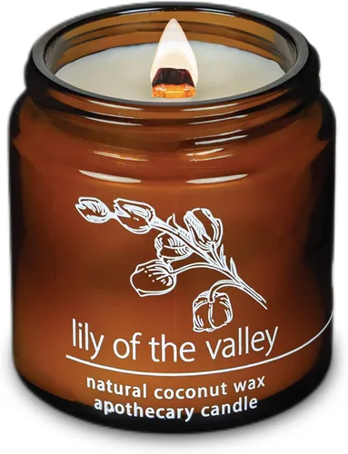 Vista 41 de Vela de mecha de madera agrietada Hemlock Park hecha a mano con cera de coco natural (grande de 16 oz, ámbar) Coconut Apricot Wax Crackling Wood