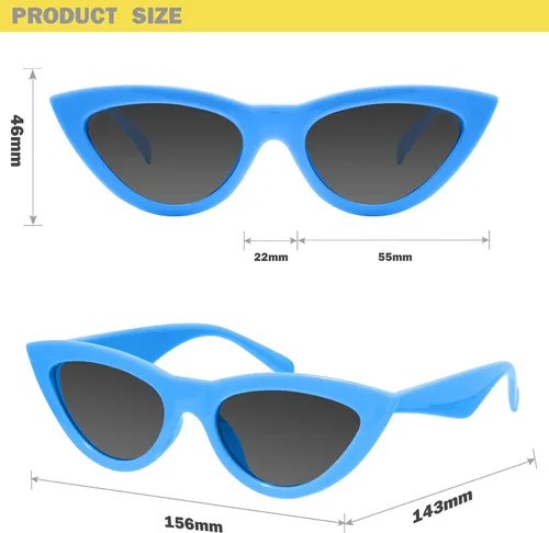 Vista 5 de mosanana Gafas de sol retro puntiagudas ojo de gato moderno lindo estilo vanguardista MS51810