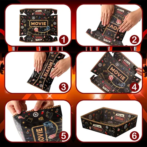Vista 5 de Ziliny - 36 bandejas para aperitivos nocturnos de película, suministros