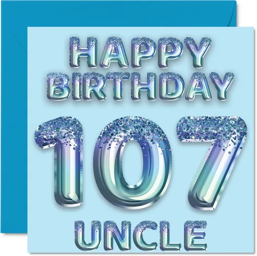 Vista 312 de Stuff4 Tarjeta de primer cumpleaños para niños, globo de fiesta con purpurina azul, tarjetas de feliz cumpleaños para niño de 1 año, nieto, hijo, 57