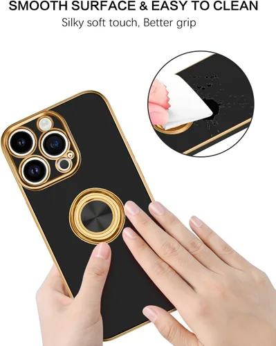 Vista 7 de BENTOBEN Funda para iPhone 14 Pro Max, delgada, ligera, soporte de anillo de 360°, soporte de soporte para automóvil, a prueba de golpes