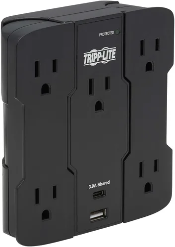 Vista 6 de Eaton Tripp Lite Serie SK30USB Regleta de Enchufes con 3 Tomacorrientes Extendidos, Protector Contra Sobretensiones de 540 Joules, Regleta