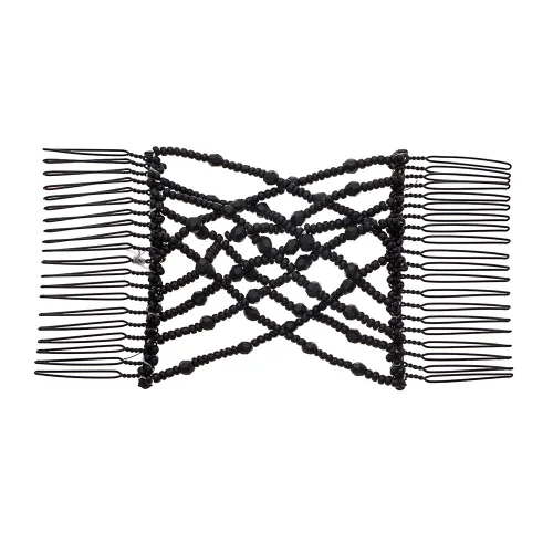 Vista 5 de LOVEF Fashion Trend Easy Stretch Double Peines Magic Hair Peines - Blanco y Negro
