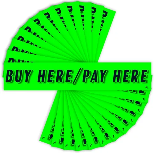 Vista 12 de Versa-Tags Adhesivos para parabrisas de 3ª fila, verde chartreuse, paquete de 12 Measuring 14.5 inches by 2.75 inches, High-Visibility Display, Made