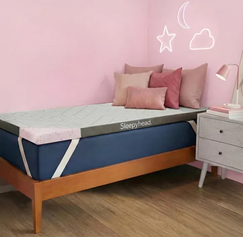 Vista 10 de Sleepyhead - Cubrecolchón matrimonial de 3 pulgadas, de espuma viscoelástica con infusión de gel con funda lavable, esencial para dormitorio