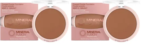 Vista 26 de Mineral Fusion Base de maquillaje en polvo prensado, polvo facial con acabado mate para piel clara con subtonos rosa/rojo, maquillaje natural