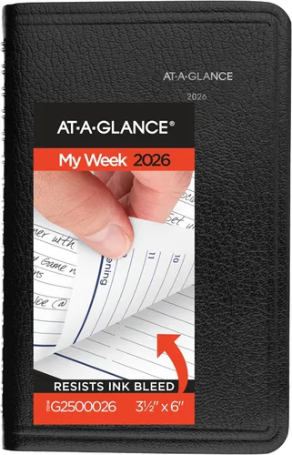 Vista 11 de AT-A-GLANCE Agenda de citas 2027, semanal, 5 x 8 pulgadas, DayMinder, negro (G2100027)