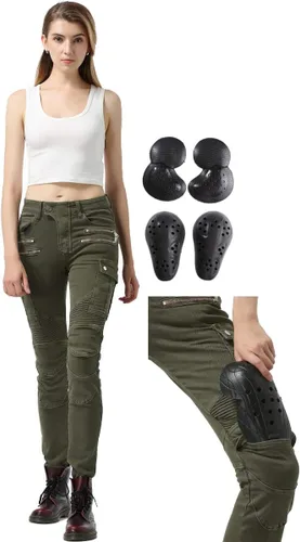 Vista 7 de Takuey Pantalones de motociclista para mujer, pantalones de protección para ciclismo