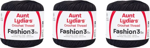 Vista 10 de Aunt Lydia Classic Crochet - Paquete de 3 unidades de 350y/1,049.9 ft - Blanco Antiguo