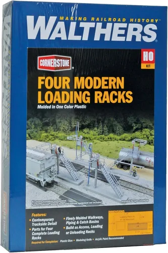 Vista 7 de Walthers Cornerstone Modern Loading Racks pkg(4)-Each 3 933-4037 HO Scale Model Railroad - Kit de estructura
