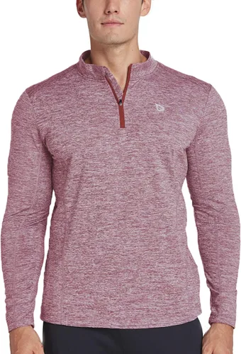 Vista 3 de BALEAF Camisas de correr con cremallera de 14 para hombre, de manga larga, con bolsillo trasero