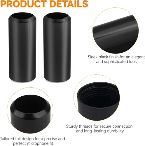 Vista 4 de Paquete de 2 fundas de batería de repuesto para micrófono inalámbrico Shure SVX2/PG28, SVX24/PG58, KCX2/PG58 para reparar la parte rota