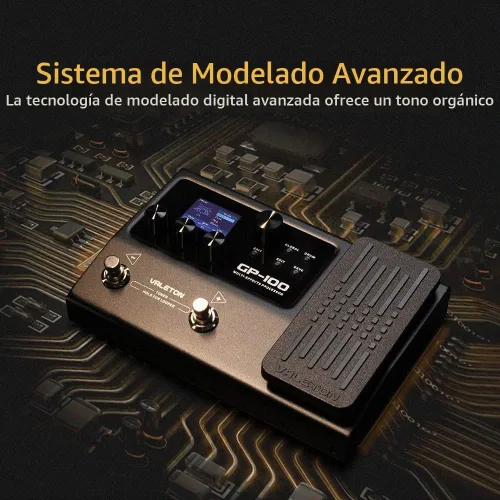 Vista 5 de Valeton Multi-Effects con Pedal de Expresión Guitarra Bajo Amplificador Modelado IR Gabinetes Simulación Multi Idioma Estéreo OTG Interfaz de Audio