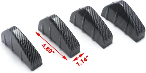 Vista 4 de x xotic tech 4 unids coche trasero parachoques inferior ala difusor de labios alerón tiburón aletas estilo fibra de carbono ajuste universal