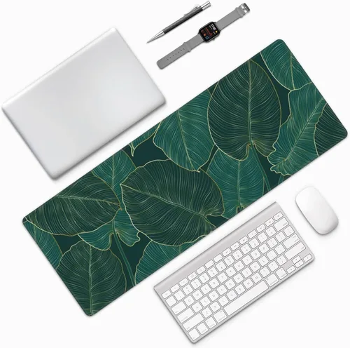 Vista 9 de Alfombrilla de mouse grande para juegos, extendida, grande, XL, para teclado, laptop, computadora, escritorio, con base antideslizante, borde cosido