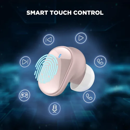 Vista 3 de HTC True Wireless Earbuds 2023 7 Bluetooth 5.3, auriculares intrauditivos con cancelación de ruido para juegos, ejercicio, latencia ultra baja de 45