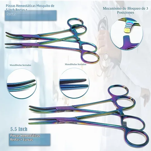 Vista 3 de A2ZScilab - Kit de disección avanzada de 23 piezas, multicolor, arco iris, biología y anatomía, estudiantes de ciencias de acero inoxidable, estuche
