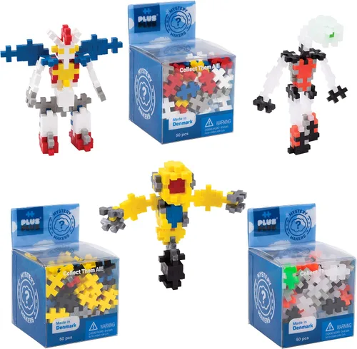 Vista 8 de Plus Plus Juego de 3 creadores de misterio – Robots, paquete 1 – Juguete de construcción de construcción de tronco de construcción entrelazado mini