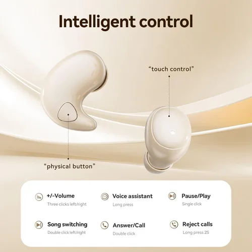 Vista 10 de Auriculares planos para dormir de lado, mini auriculares invisibles para canales auditivos pequeños, Bluetooth 5.4, batería 66H, bloqueo de ruido