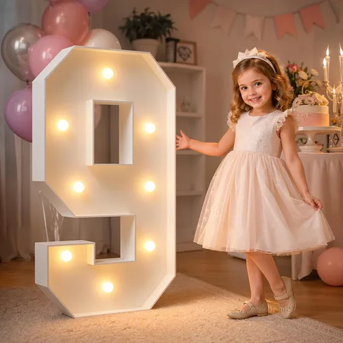 Vista 85 de imprsv Letras iluminadas grandes de 3 pies, letras iluminadas de marquesina para fiesta de cumpleaños (3 pies, letra y )