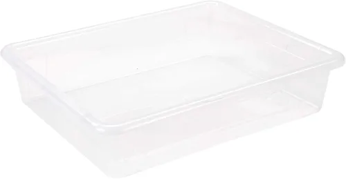 Vista 7 de Storex Bandeja de almacenamiento profundo tamaño carta, contenedor organizador con tapa sin broches para aula, oficina y hogar, translúcido, paquete