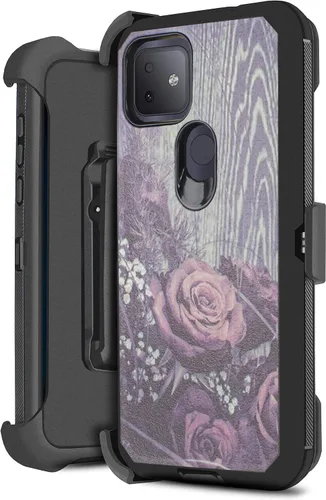 Vista 8 de Funda protectora híbrida para T-Mobile Revvl 5G a prueba de golpes con función atril de pantalla integrada y clip para cinturón, funda protectora