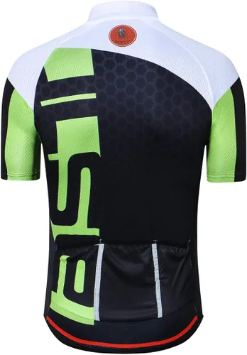 Vista 2 de New Pro - Camiseta de ciclismo de manga corta con cremallera completa para hombre, EE. UU