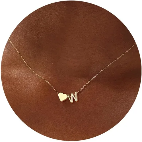 Vista 36 de Turandoss Mothers Day Gifts for Mom Wife - Dainty 18K Gold Plated Heart Initial A-Z Pendant Necklace Trendy Jewelry Heart Necklaces Birthday Mothers