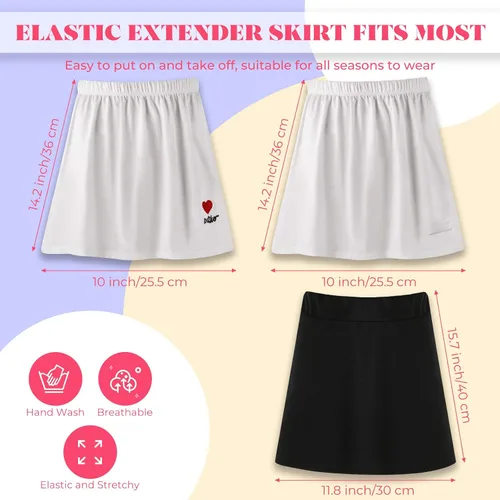 Vista 3 de 11 piezas ajustables en capas falsas superior inferior barrido mini falda camisa extensores longitud media falda dividida para mujeres niñas