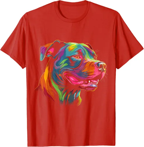 Vista 84 de Pit Bull Mom Dog Lover Colorido Artistic Pitbull Owner - Camiseta para mujer, Negro