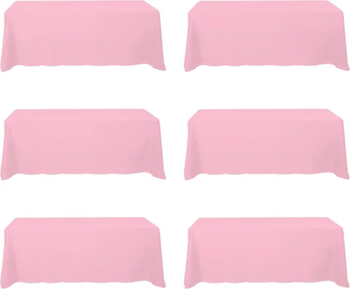 Vista 117 de BRILLMAX - Manteles para mesa rectangular de 6 pies, tela de lino de poliéster, lavable, para boda, recepción, banquete, fiesta de cumpleaños, 60 x