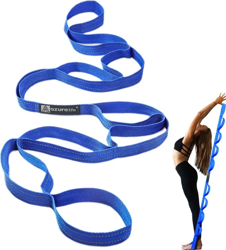 Vista 13 de A AZURELIFE Premium Durable Stretch Straps with Loops, Stretching Strap for Physical Therapy, Multi-Loop Yoga Strap Fitness Exercise Strap for Yoga