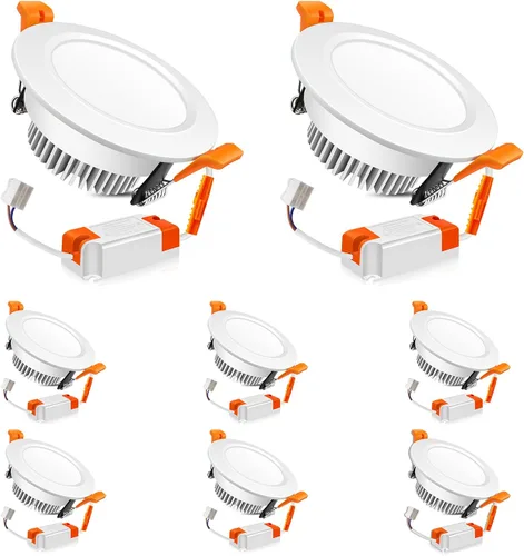 Vista 13 de LEDLightsWorld Iluminación empotrable LED regulable de 2 pulgadas, downlight, 3 W (equivalente a 35 W), luz blanca cálida de 3000 K, luz LED Negro
