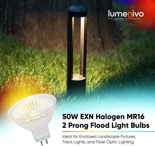 Vista 4 de lumenivo EXN Bombilla halógena MR16 50 W 2 clavijas de luz de inundación para interiores Focos halógenos, paisaje, fibra óptica - Base GU5.3 de 2
