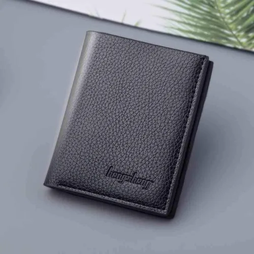 Vista 2 de Monedero versátil para hombre, billetera pequeña ultrafina, tarjeta corta, paquete de tarjeta, monedero vertical, negro, talla única (0dBZi9yHf)